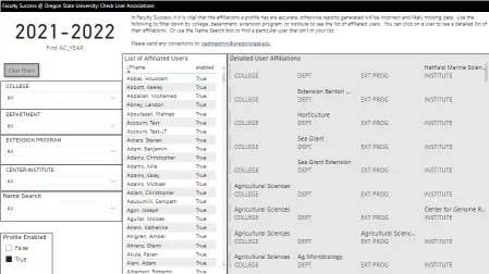 screen shot of report